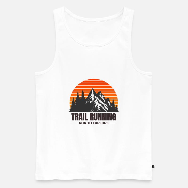 Trail Running - Run To Explore 1 - Männer Premium Bio Tank Top - Weiß