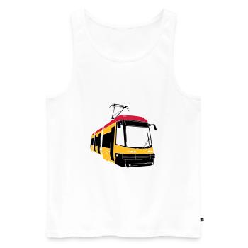 Tram 120 - Men's Premium Organic Tank Top - white - Front - AI Model Male 178 light (178cm)