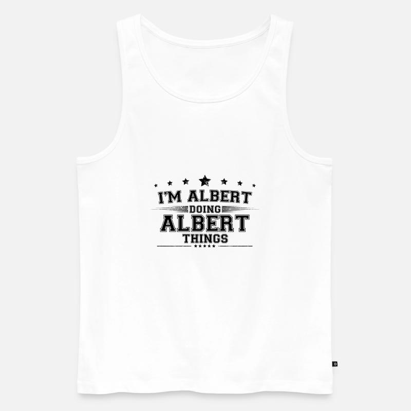 i’m Albert doing Albert things - Men's Premium Organic Tank Top - white