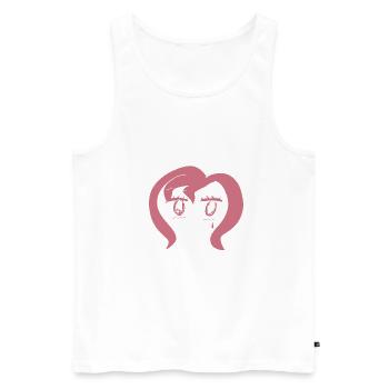 rosa haare - Männer Premium Bio Tank Top - Weiß - Vorne - AI Model Male 178 light (178cm)