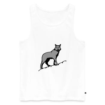 Wolf - Men's Premium Organic Tank Top - white - Front - Michal (187cm)