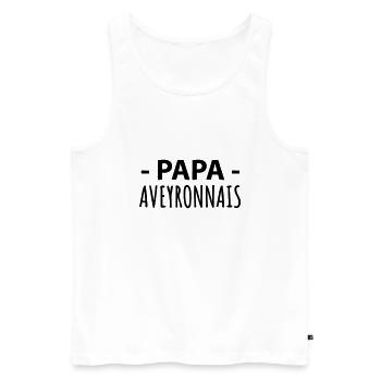 PAPA AVEYRONNAIS - Débardeur bio Premium Homme - blanc - Devant - Michal (187cm)