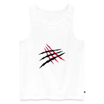 2 scratches wound - Men's Premium Organic Tank Top - white - Front - AI Model Male 178 light (178cm)