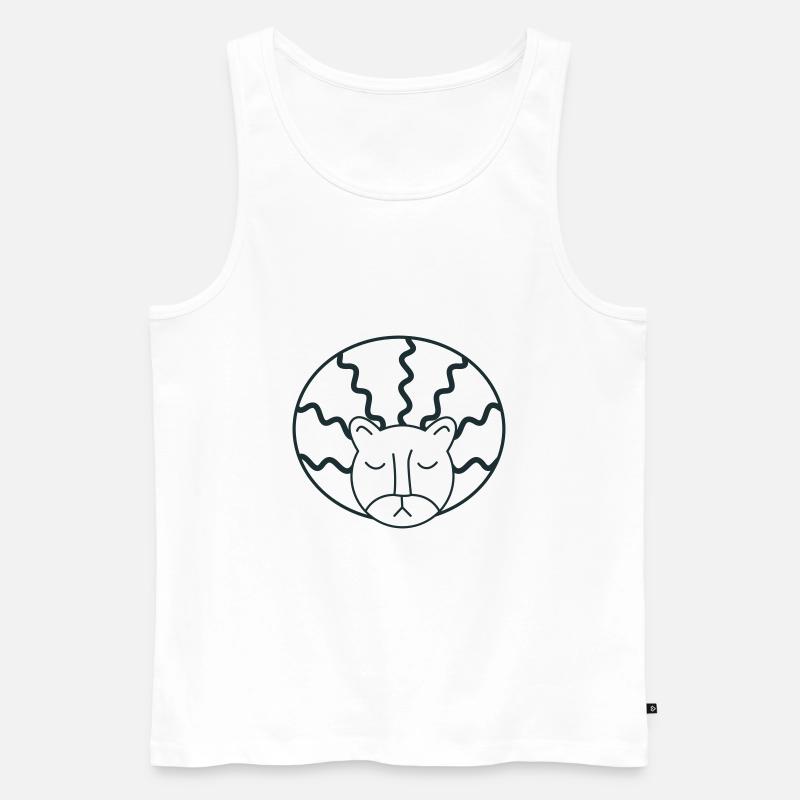 Afro-Löwenkopf - Männer Premium Bio Tank Top - Weiß