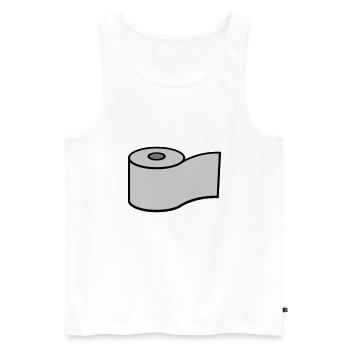 Conception du logo du rouleau de papier toilette - Débardeur bio Premium Homme - blanc - Devant - AI Model Male 178 light (178cm)