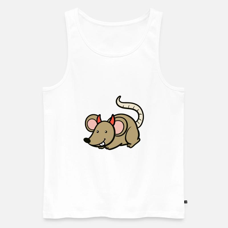 Maus / Teufelsmaus - Männer Premium Bio Tank Top - Weiß