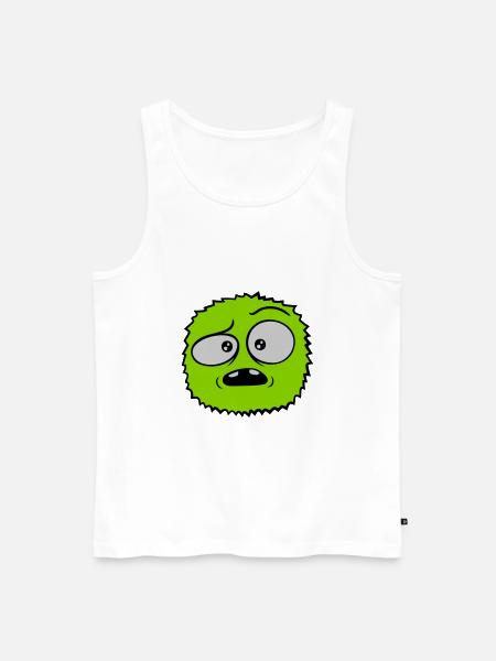 Hairy monster skeptical face - Men's Premium Organic Tank Top - white