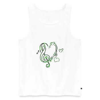 Musik Herz Grün - Männer Premium Bio Tank Top - Weiß - Vorne - Michal (187cm)