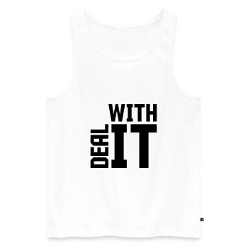 Deal with it Zitat - Männer Premium Bio Tank Top - Weiß - Vorne - Michal (187cm)