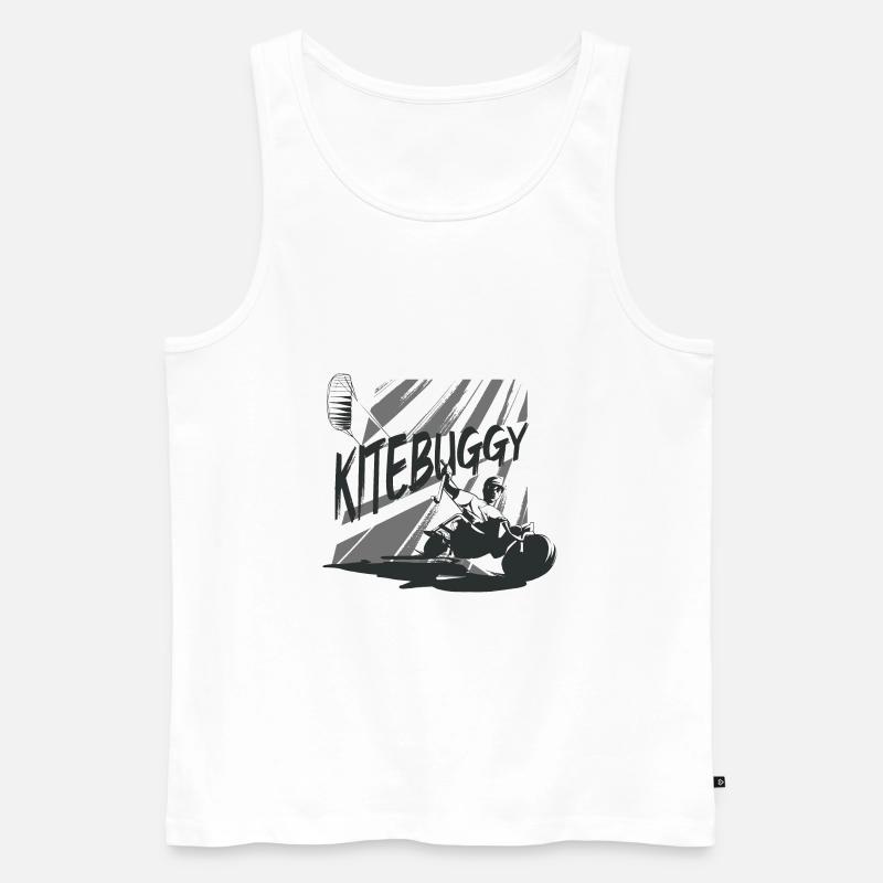 2 Rad Kitebuggy - Männer Premium Bio Tank Top - Weiß