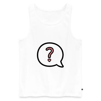 Speech ball with question mark and heart - Men's Premium Organic Tank Top - white - Front - Michal (187cm)