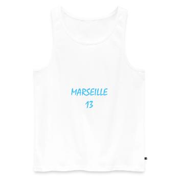 Marseille 13 - Débardeur bio Premium Homme - blanc - Devant - Michal (187cm)