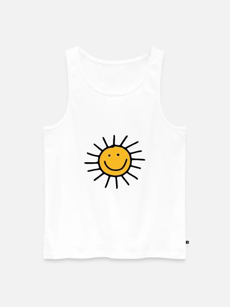 Sun - Men's Premium Organic Tank Top - white