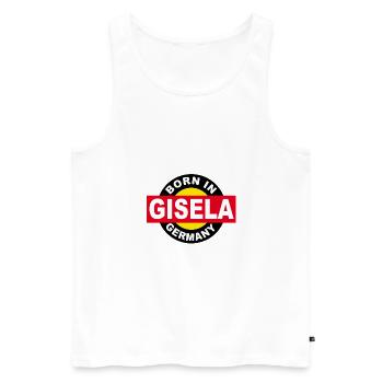 Born in Germany, Gisela, Born in Germany - Men's Premium Organic Tank Top - white - Front - AI Model Male 178 light (178cm)