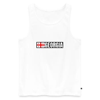 Georgien Flagge Sakartwelo Грузия Grusija Geschenk - Männer Premium Bio Tank Top - Weiß - Vorne - AI Model Male 178 light (178cm)