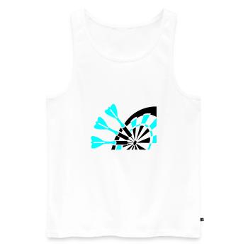 dart - Männer Premium Bio Tank Top - Weiß - Vorne - Michal (187cm)