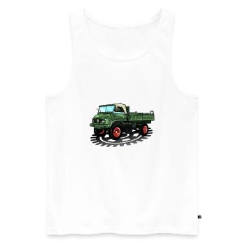 Unimog - Oldtimer - Offroad - Dispositif moteur universel - Débardeur bio Premium Homme - blanc - Devant - AI Model Male 178 light (178cm)