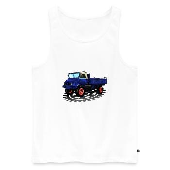 Unimog - Oldtimer - Offroad - Dispositif moteur universel - Débardeur bio Premium Homme - blanc - Devant - AI Model Male 178 light (178cm)