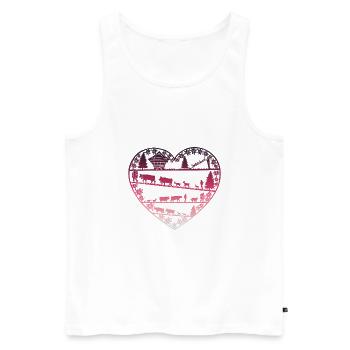 Herz mit Alpaufzug rosa Verlauf - Männer Premium Bio Tank Top - Weiß - Vorne - Michal (187cm)