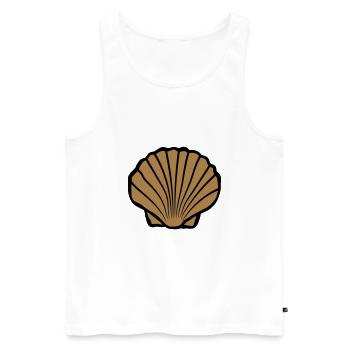 Brown Shell Logo - Débardeur bio Premium Homme - blanc - Devant - AI Model Male 178 light (178cm)