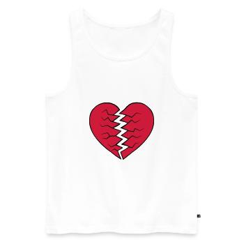 Heart broken design - Men's Premium Organic Tank Top - white - Front - AI Model Male 178 light (178cm)