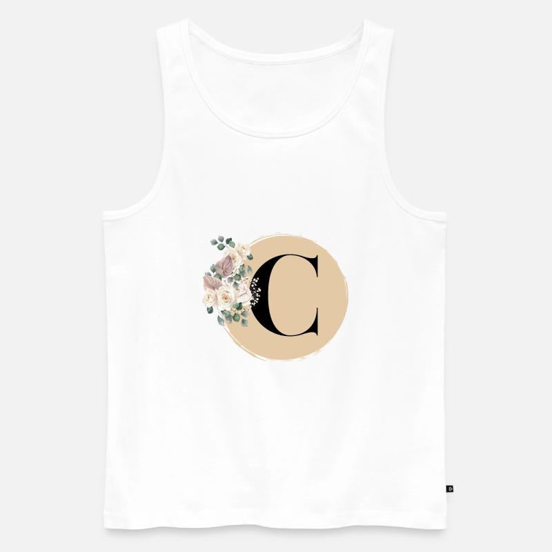 Buchstabe C - Männer Premium Bio Tank Top - Weiß