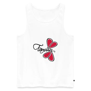 Lettrage Heart Family - Débardeur bio Premium Homme - blanc - Devant - Michal (187cm)