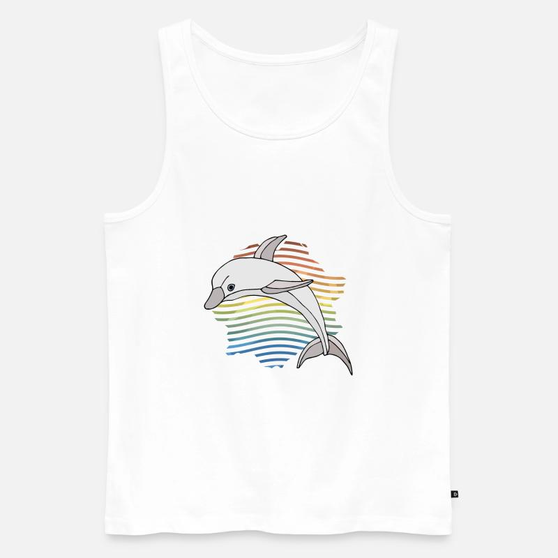 Delfin - Männer Premium Bio Tank Top - Weiß