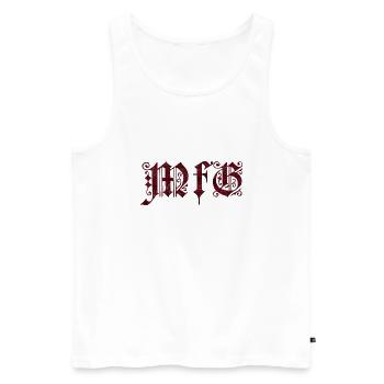 Mit freundlichen Grüßen - Männer Premium Bio Tank Top - Weiß - Vorne - Michal (187cm)