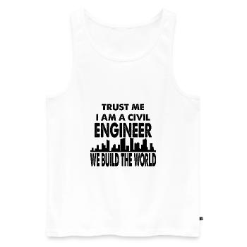trust me i am a civil engineer we build the world - Débardeur bio Premium Homme - blanc - Devant - Michal (187cm)