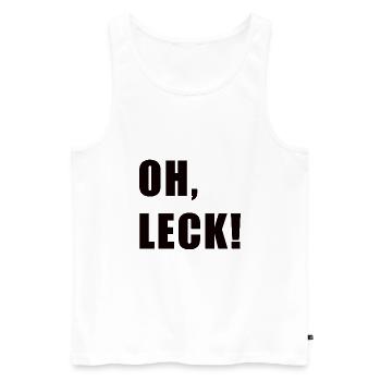 Oh Leck - Trierer Plattdeutsch Trierisch - Männer Premium Bio Tank Top - Weiß - Vorne - Michal (187cm)