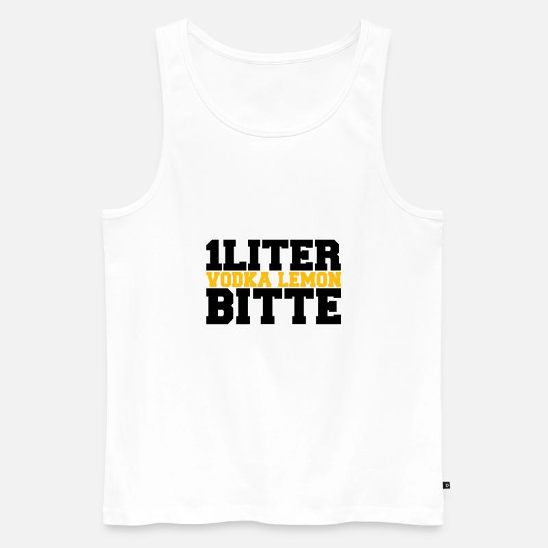 Mallorca Vodka Lemon Spruch - Männer Premium Bio Tank Top - Weiß