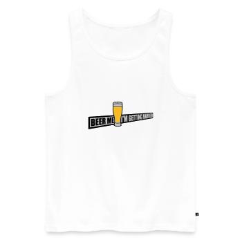 Beer Me Getting Married - Men's Premium Organic Tank Top - white - Front - Michal (187cm)
