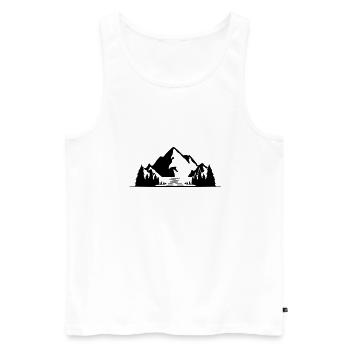 Montagnes - Débardeur bio Premium Homme - blanc - Devant - Michal (187cm)