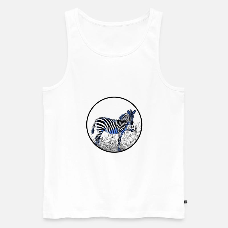 Zebra - Männer Premium Bio Tank Top - Weiß