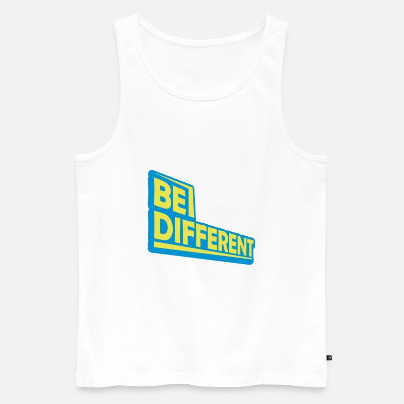 Be different Logo Design - Männer Premium Bio Tank Top - Weiß
