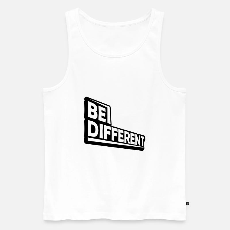 Be different Logo Design - Männer Premium Bio Tank Top - Weiß