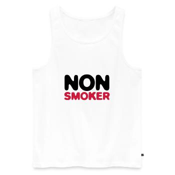 Je suis non fumeur! - Débardeur bio Premium Homme - blanc - Devant - AI Model Male 178 light (178cm)