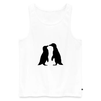 Penguins in love - love each other penguins - - Débardeur bio Premium Homme - blanc - Devant - AI Model Male 178 light (178cm)