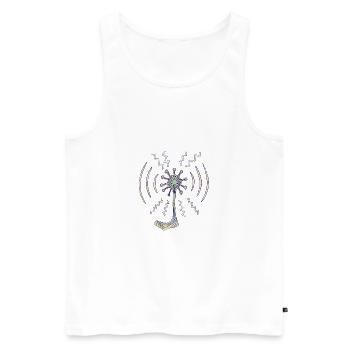 Radio pied - Débardeur bio Premium Homme - blanc - Devant - AI Model Male 178 light (178cm)
