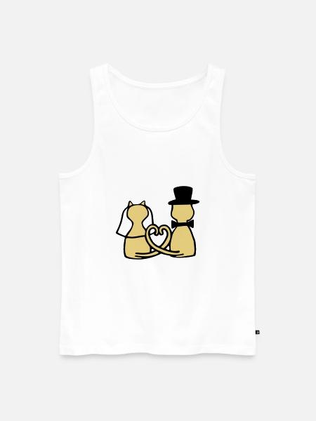 cat wedding - Men's Premium Organic Tank Top - white