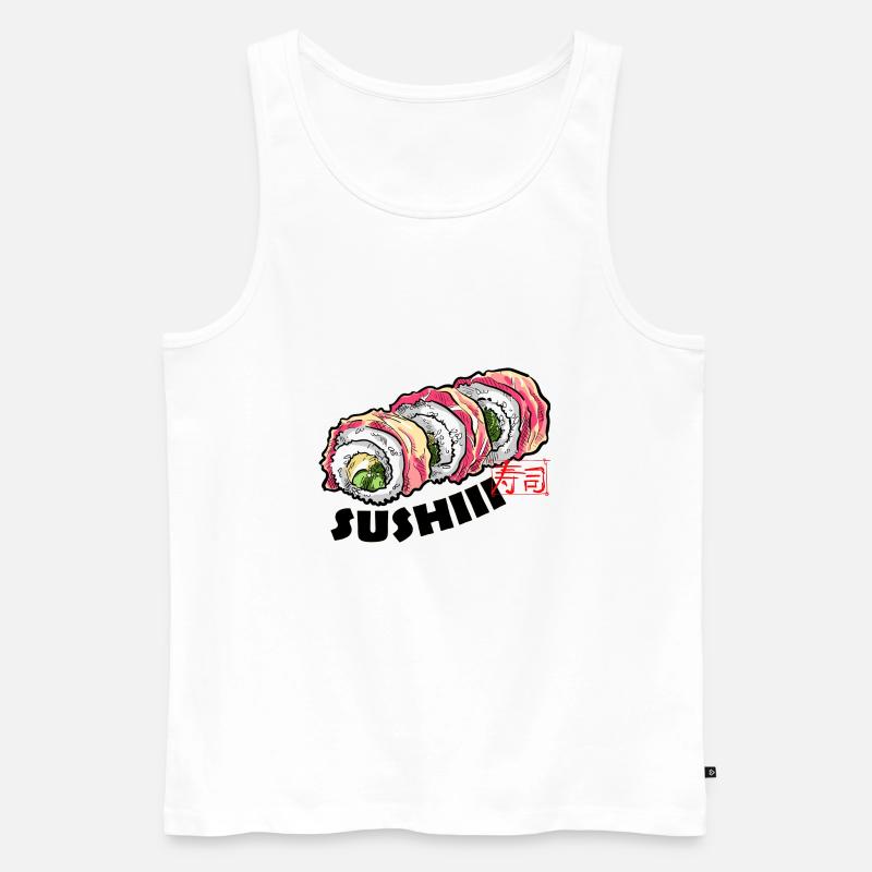 Sushi(ii) Brötchen - Männer Premium Bio Tank Top - Weiß
