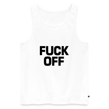 Fuck off - Men's Premium Organic Tank Top - white - Front - Michal (187cm)