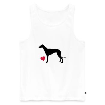 Greyhound - Men's Premium Organic Tank Top - white - Front - AI Model Male 178 light (178cm)
