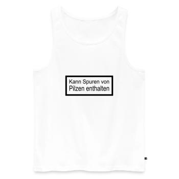 Kann Spuren von Pilzen - Männer Premium Bio Tank Top - Weiß - Vorne - Michal (187cm)