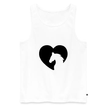 CHEVAL POUR MON CŒUR - Débardeur bio Premium Homme - blanc - Devant - Michal (187cm)