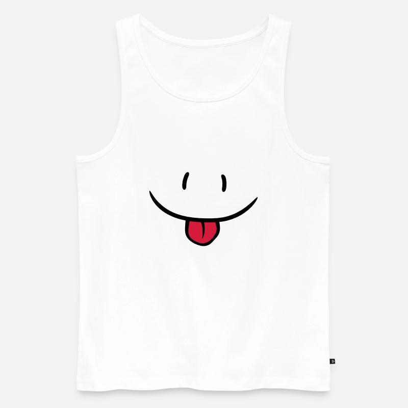 Freches Comic Gesicht - Männer Premium Bio Tank Top - Weiß