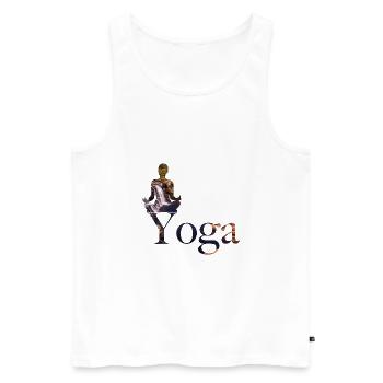 Yoga - Débardeur bio Premium Homme - blanc - Devant - AI Model Male 178 light (178cm)