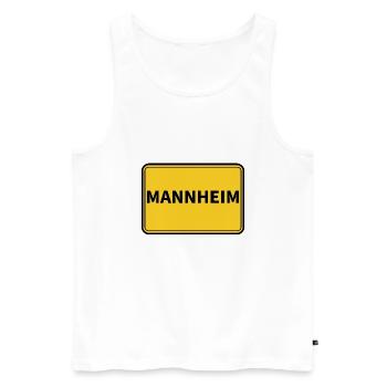 Mannheim Town Sign - Men's Premium Organic Tank Top - white - Front - AI Model Male 178 light (178cm)