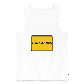 Brunswick Town Sign - Men's Premium Organic Tank Top - white - Front - AI Model Male 178 light (178cm)